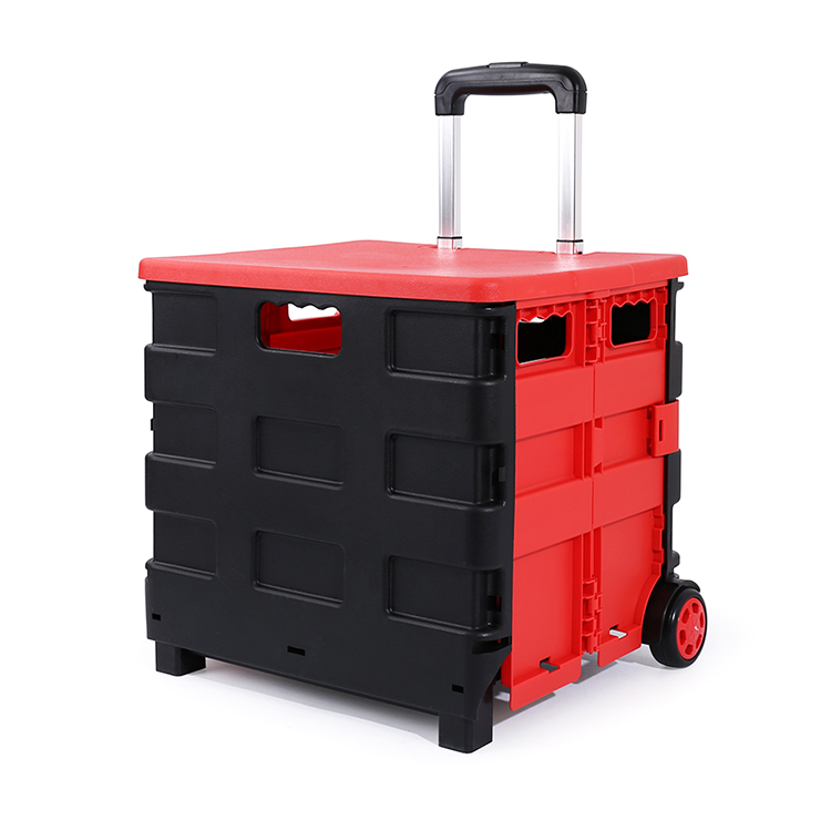OEM Portable Tolding Plastic Shopping Trolley Cart
