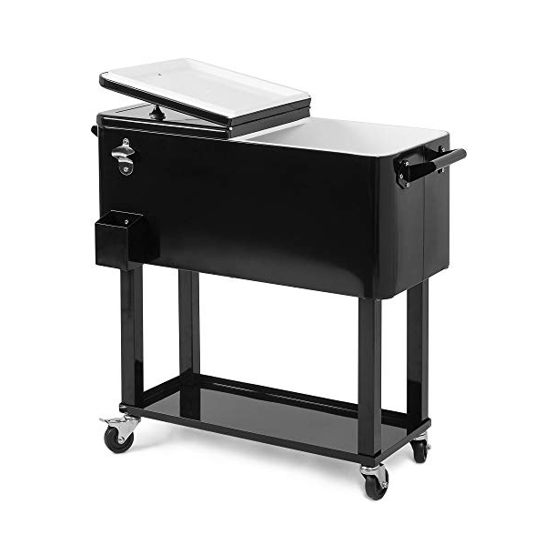 60QT/80QT Outdoor Metal Cooler Cart