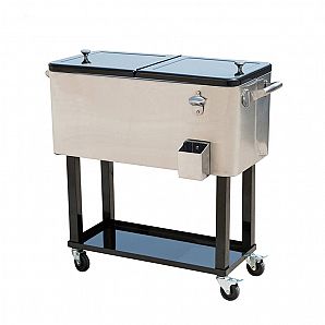 Patio Metal Cooling Trolley - Rollable Cool Cart