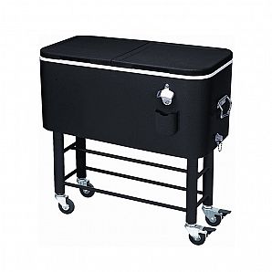 80QT Rolling Drink Cooler Cart for Party - Cooling Bins Ice Chest on Wheels