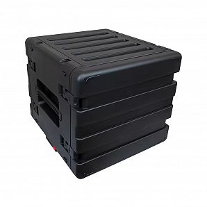 Waterproof PP 19" Depth 10U Injection Molded Wheeled Flight Rack Mount Case