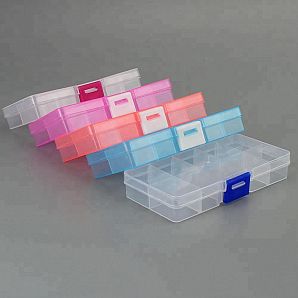 10 Slots Clear Plastic Storage Box