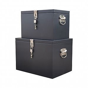 Household hardware storage box with lock, outdoor toolbox, iron sheet box, thickened large rectangular storage iron