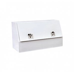 "T" Lock 2 handles White Metal Storage Truck Tool Box