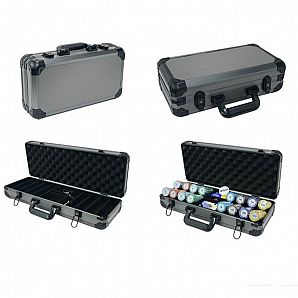 Chip coin portable aluminum case storage tray
